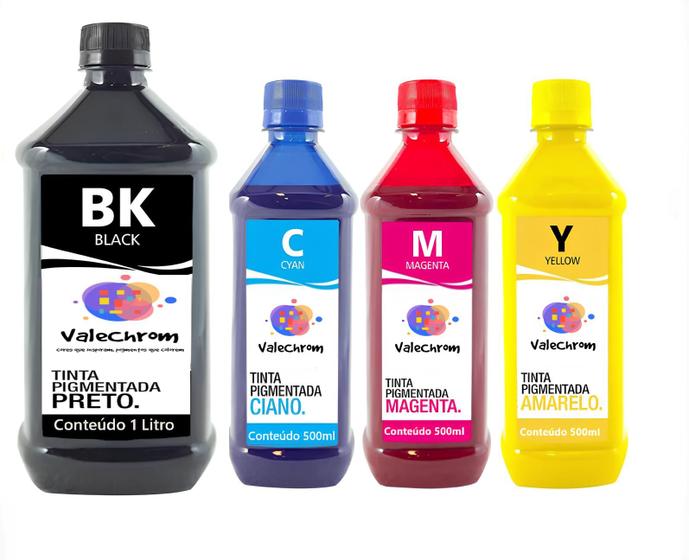 Imagem de Kit 4 Tinta Compatível HP 7610 7110 7612 7510 2,5L CMYK Pigmentado