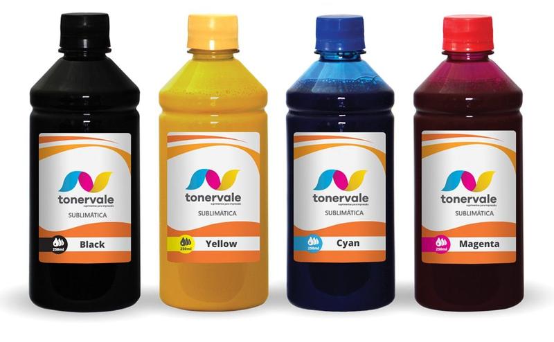 Imagem de Kit 4 Tinta Sublimatica Para Epson L565 L575 L555 T664 de 250ml