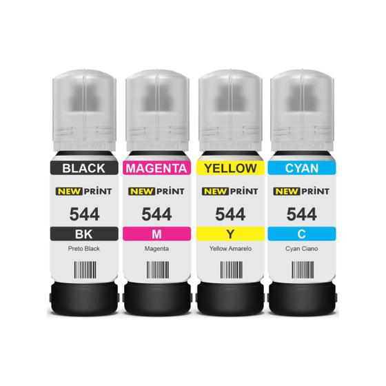 Kit 4 Tinta T544 Compatível Epson Ecotank L3150 L3250 L3210 L3110 Menor preço em Kit 4 Tinta T544 Compatível Epson Ecotank L3150 L3250 L3210 L3110