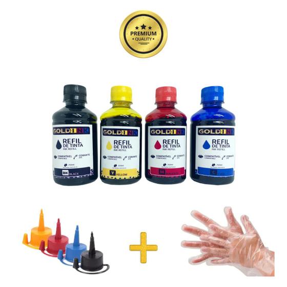 Imagem de Kit 4 Tintas Compatível Impressora L4260 250ml Gold Ink 