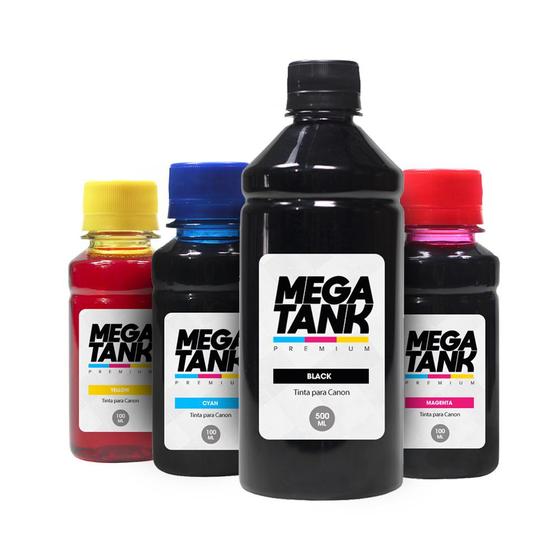 Imagem de Kit 4 Tintas G3102 Black 500ml Coloridas 100ml Mega Tank
