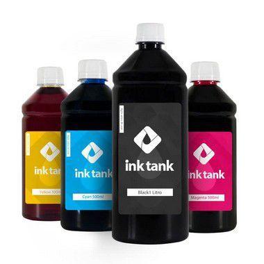 Imagem de Kit 4 Tintas  Smart Tank 519 Black 1 Litro Coloridas 500ml Ink Tank