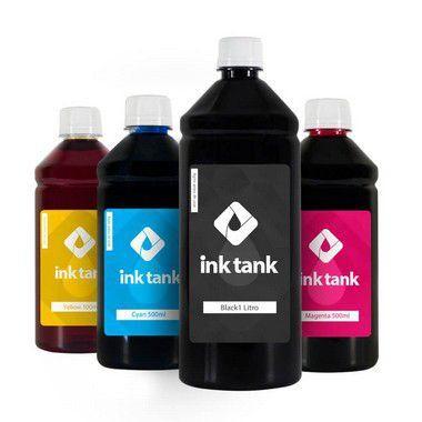 Imagem de Kit 4 Tintas  Smart Tank 618 Black 1 Litro Coloridas 500ml Ink Tank