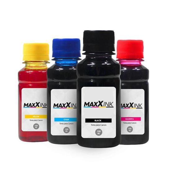 Imagem de Kit 4 Tintas Universal CMYK 100ml Maxx Ink
