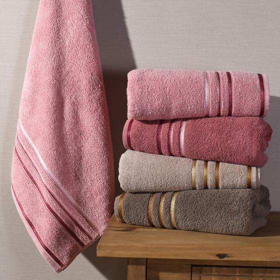 Imagem de Kit 4 Toalhas Banhão Yasmin Banhão Fio Retorcido QUARTZO - Bene Casa