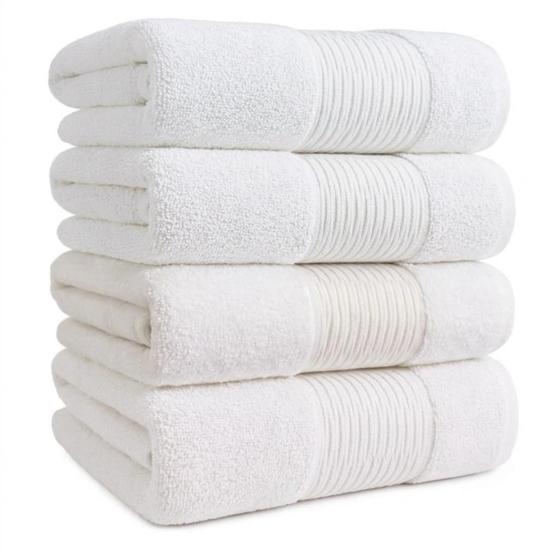 Kit 4 Toalhas De Banho Algodão Premium 500g/m²  Toalhas Macias Alta Absorção Extra Macias e Felpudas