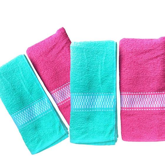 Imagem de Kit 4 toalhas de banho secagem rápida algodão clássico