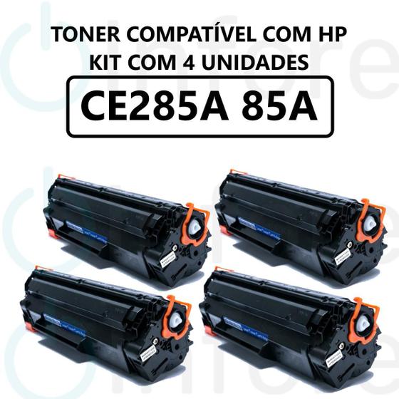 Imagem de Kit 4 Toner Compatível Ce285a cb435a cb436a P1102w M1132 M1212 Universal