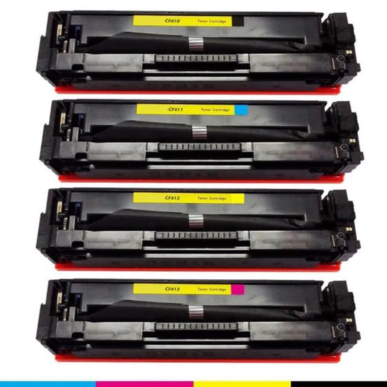 Imagem de Kit 4 Toner Compatível Cf410a Cf411a Cf412a Cf413a M452DW 452DN M477FDW M477FNW M477FDN