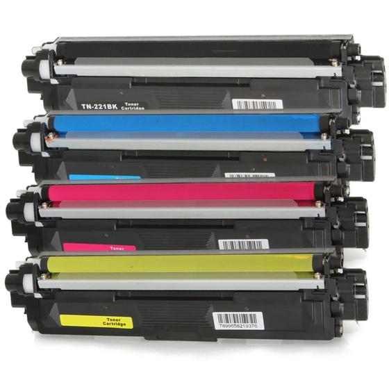 Imagem de Kit 4 Toner Compatível Tn221 Hl3140 Hl3170 Dcp9020 Mfc9130