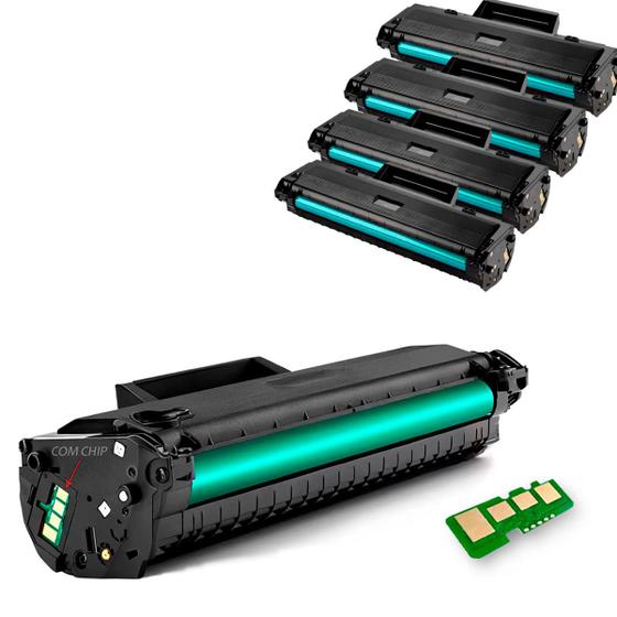 Imagem de Kit 4 Toner Compatível W1105 105A  M107A M107W M135A M135W Com Chip