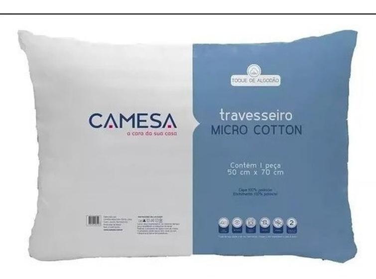 Imagem de Kit 4 Travesseiro Micro Cotton Camesa Suporte Médio 50 X 70