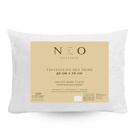 Kit 4 Travesseiro Neo Prime Ecopluma Percal Algodão 233 Fios 50cm x 70cm Camesa Menor preço em Kit 4 Travesseiro Neo Prime Ecopluma Percal Algodão 233 Fios 50cm x 70cm Camesa