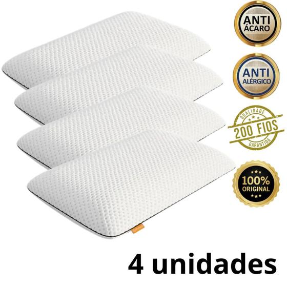 Kit 4 Travesseiros Nasa Branco Preço de Fabrica Macio Alto Capa de Algodão Macio Confortável 17cm Menor preço em Kit 4 Travesseiros Nasa Branco Preço de Fabrica Macio Alto Capa de Algodão Macio Confortável 17cm