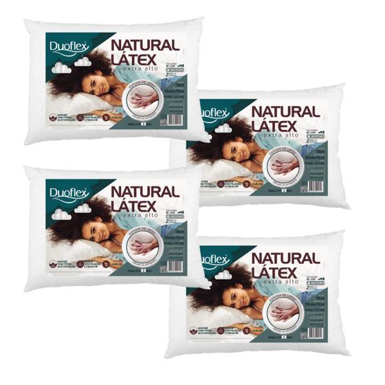 Imagem de Kit 4 Travesseiros Natural Látex Extra Alto