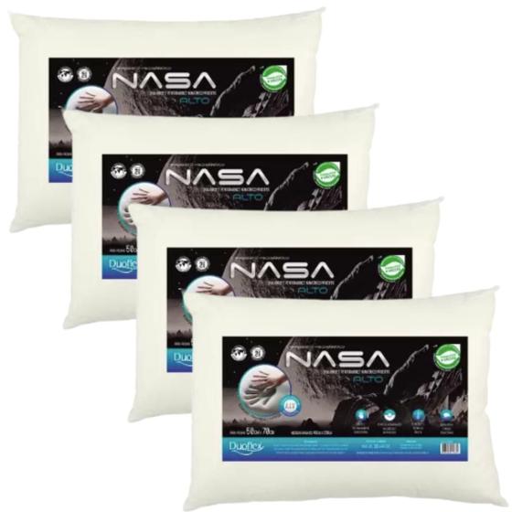 Imagem de Kit 4 Travesseiros Viscoelásticos Duoflex Nasa X Alto Ortopédico