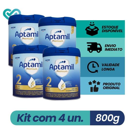 Imagem de kit 4 un. Aptamil Premium 2 - 800g