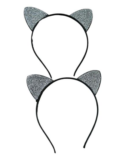 Imagem de Kit 4 un Arco Tiara Infantil Gatinha com Orelhinhas 11cm