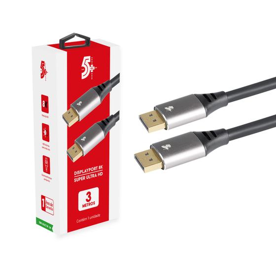 Imagem de Kit 4 un - cabo displayport + displayport 1.4 - hbr 8k - 3m