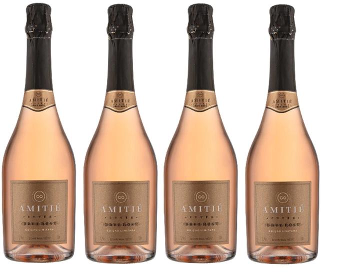 Imagem de Kit 4 Un Espumante Amitié Cuvee Brut Rose 750 ml