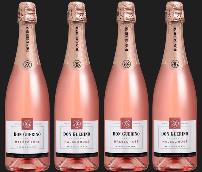 Kit 4 Un Espumante Don Guerino Brut Rosé Malbec 750 ml Menor preço em Kit 4 Un Espumante Don Guerino Brut Rosé Malbec 750 ml