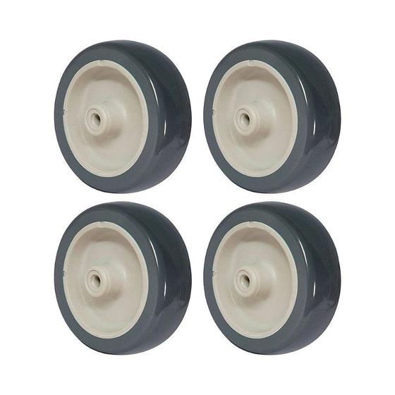 Imagem de Kit 4 un roda borracha termoplástica 4 pol 90kg p/ rodízio