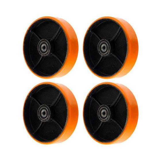 Imagem de Kit 4 un roda poliuretano moldado 82pu 8 pol 400kg p rodízio