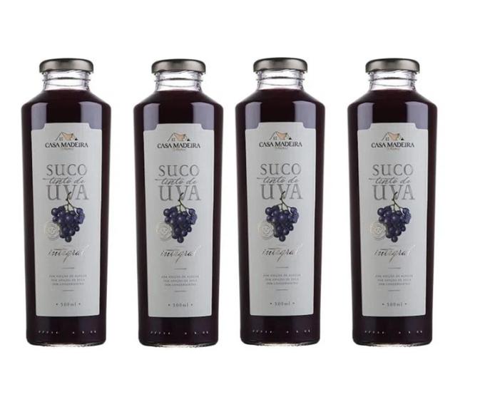 Imagem de Kit 4 Un Suco de Uva Tinto Integral Casa Madeira 500 ml