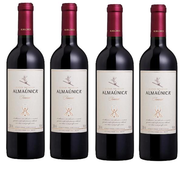 Imagem de Kit 4 Un Vinho Almaúnica Super Premium Tannat 750 ml