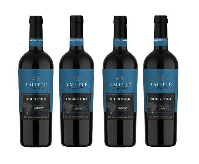 Imagem de Kit 4 Un Vinho Amitié Colheitas Cabernet Franc 750 ml