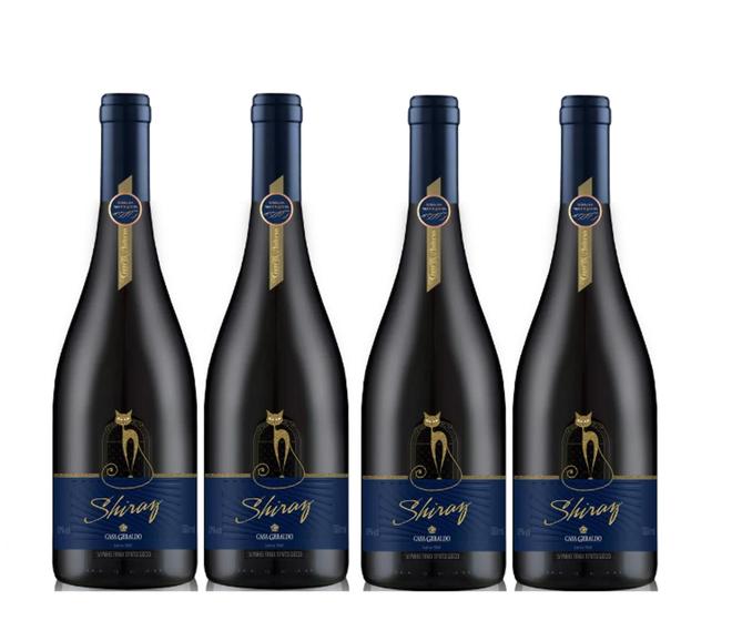 Imagem de Kit 4 Un Vinho Casa Geraldo Syrah Reserva 750 ml