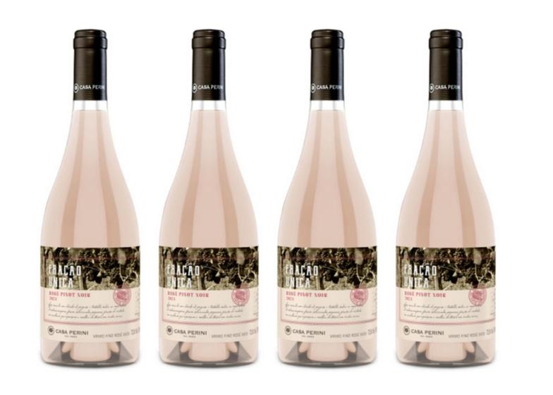 Imagem de Kit 4 Un Vinho Casa Perini Fração Única Rosé de Pinot Noir 750 ml