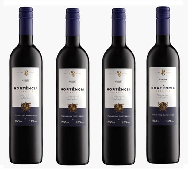 Imagem de Kit 4 Un Vinho Hortência Ereditá Merlot Reserva 750 ml