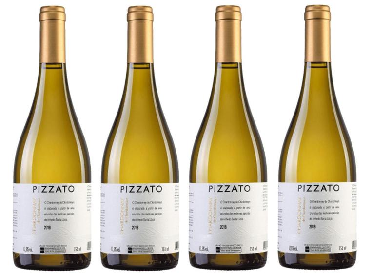 Imagem de Kit 4 Un Vinho Pizzato Chardonnay 750 ml