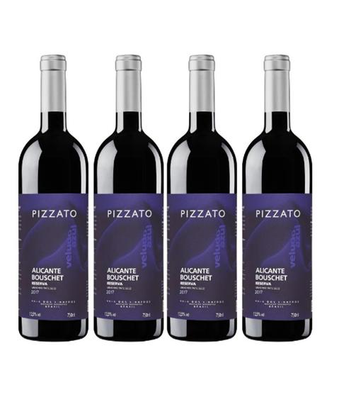 Imagem de Kit 4 Un Vinho Pizzato Reserva Alicante Bouschet 750 ml