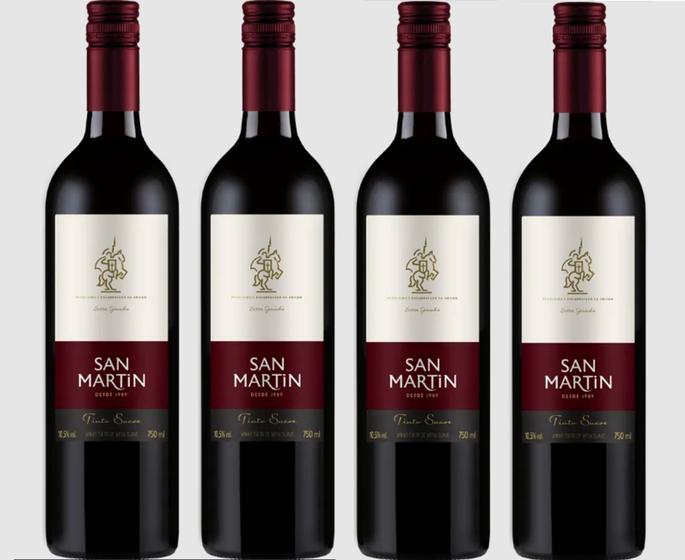 Imagem de Kit 4 Un Vinho San Martin Tinto Suave 750 ml