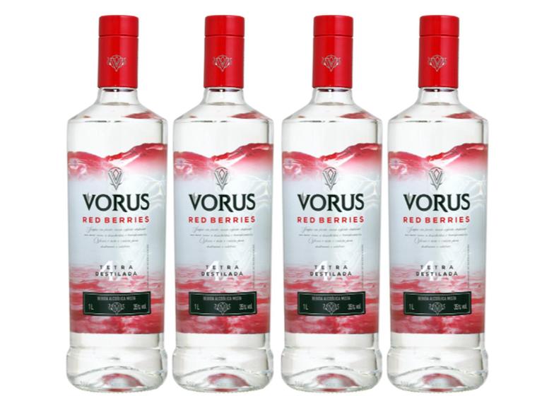 Imagem de Kit 4 Un Vodka Vorus Red Berries 1 L