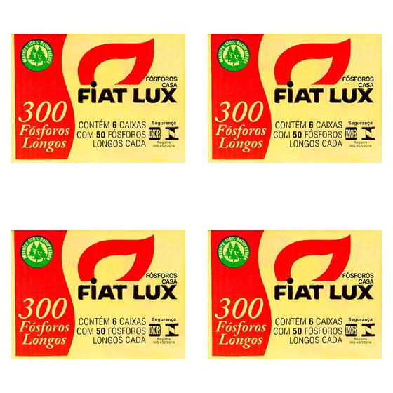 Imagem de Kit 4 Und Caixa De Fósforo Fiat Lux Casa 6 Und Com 50 Palitos