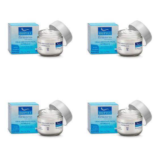 Imagem de Kit 4 Und Creme Hidratante Facial Nupill Firmness Fps15 Anti Rugas 50g