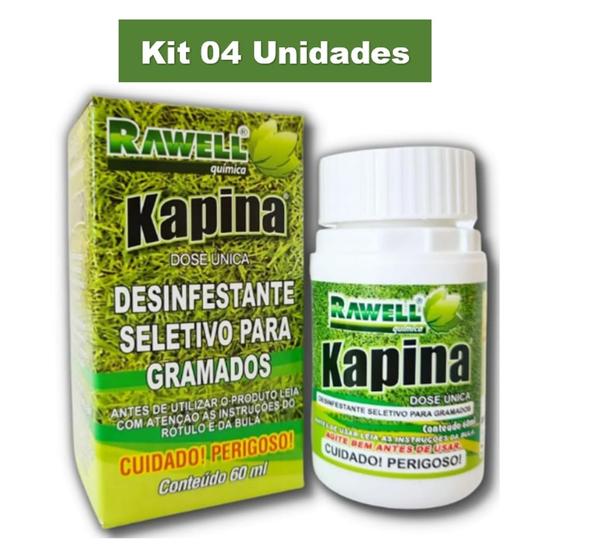 Imagem de Kit 4 Und Kapina 60ml Elimina tiririca todos os gramados - Rawell Química