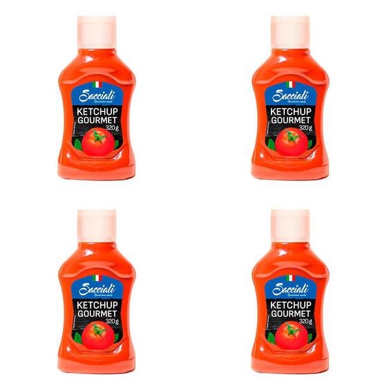 Kit 4 Und Ketchup Squeeze Sacciali Tradicional Sabor Italiano 320g Molho Magazine Luiza