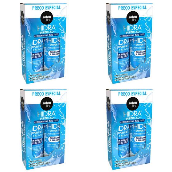 Imagem de Kit 4 Und Kit Shampoo Salon Line Super Liso + Condicionador 300ml
