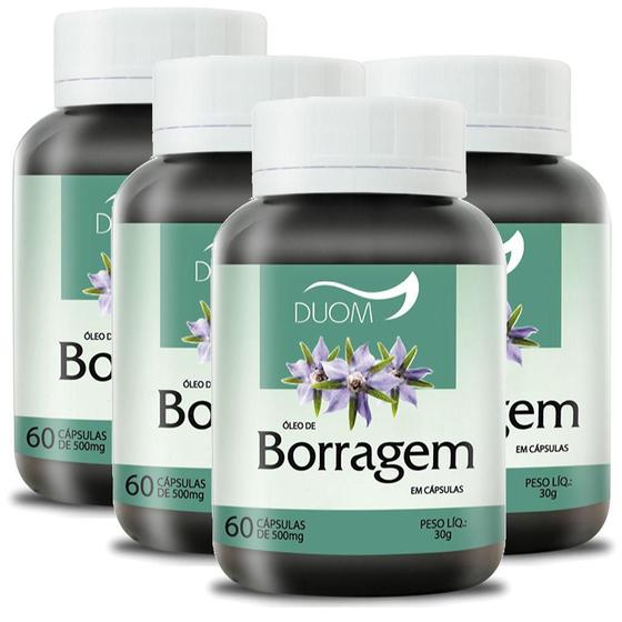 Imagem de Kit 4 Und Óleo De Borragem 60Cps 500Mg Duom