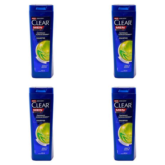 Kit 4 Und Shampoo Clear Anticaspa Eucalipto Melaleuca 400ml Shampoo