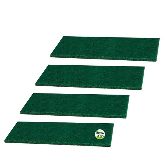 Imagem de Kit 4 Unidades Fibra Limpeza Geral Multiuso Verde 10 Cm X 23