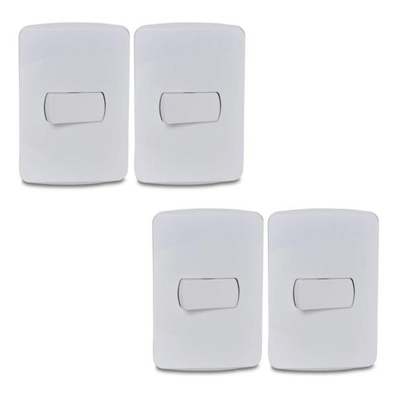 Imagem de Kit 4 Unidades MG B3 Conj 1 Int Simples 4x2 10A 250V Branco