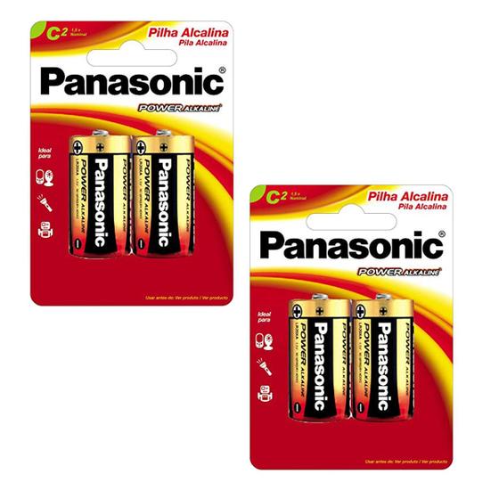 Imagem de Kit 4 unidades Pilha Alcalina C Panasonic