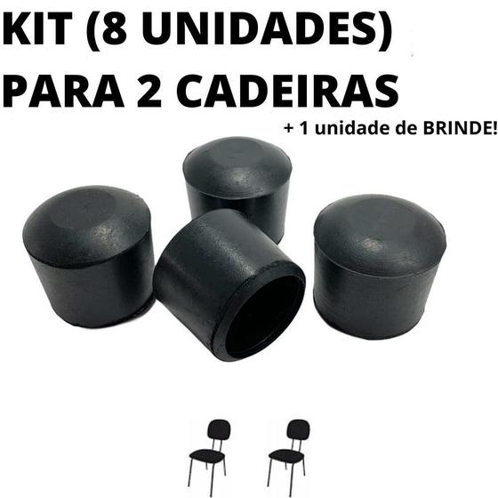 Imagem de Kit 4 Unidades Sapata Borracha Calce Protetor 2 Cadeiras 3,8cm 1.1/2 Pol