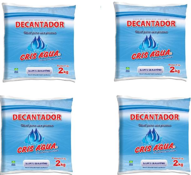 Imagem de Kit 4 Unidades Sulfato De Alumínio Decantador Para Piscinas 2Kg Cris Água