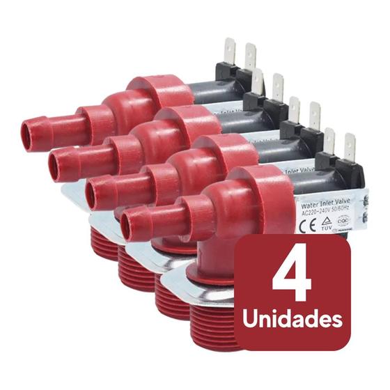 Imagem de Kit 4 Válvulas Solenoide Tiwa P/ Agua Vapor Com Suporte 220v